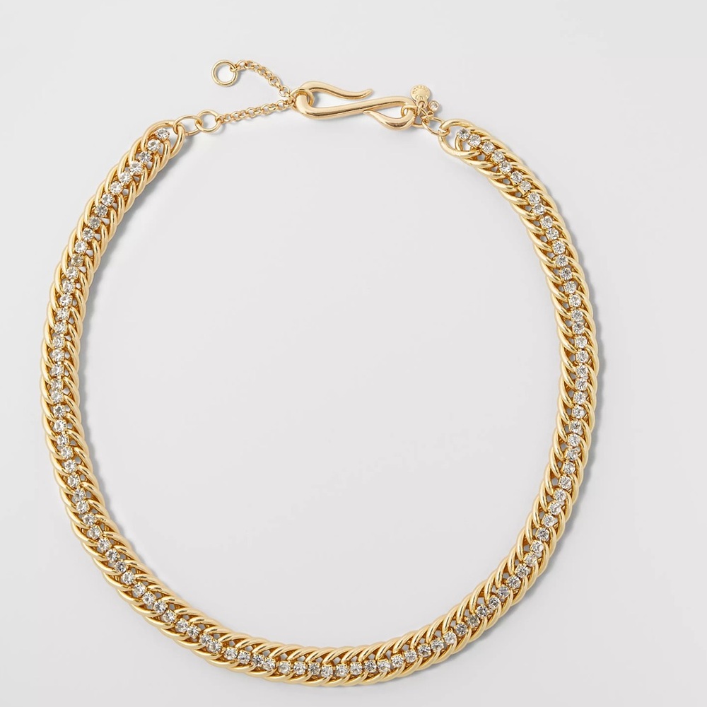 NWT Ann Taylor Crystal Embedded Chain Necklace